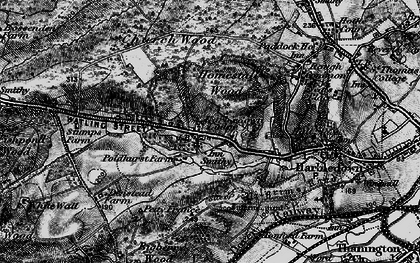 Old map of Upper Harbledown in 1895