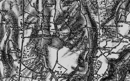 Old map of Upper Hardres Court in 1895