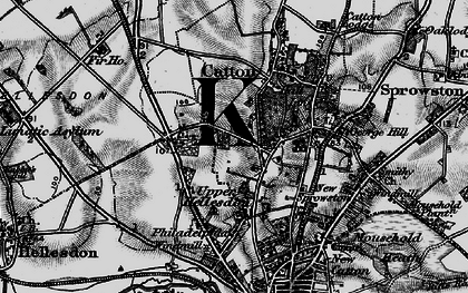 Old map of Upper Hellesdon in 1898