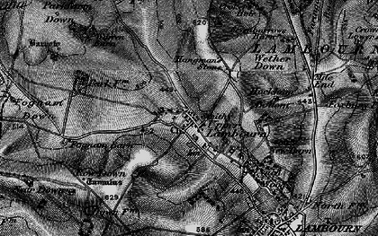Old map of Wether Down in 1895