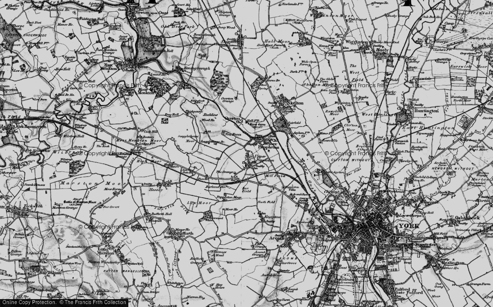 Old Map of Upper Poppleton, 1898 in 1898