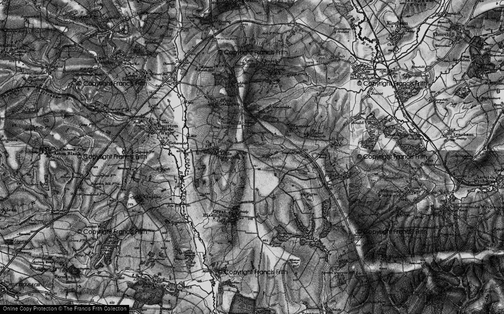 Old Map of Historic Map covering Wyck Beacon in 1896