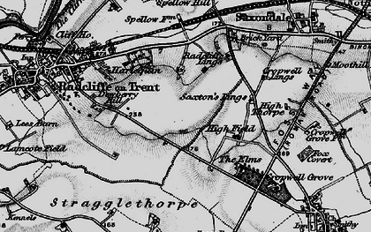 Old map of Upper Saxondale in 1899
