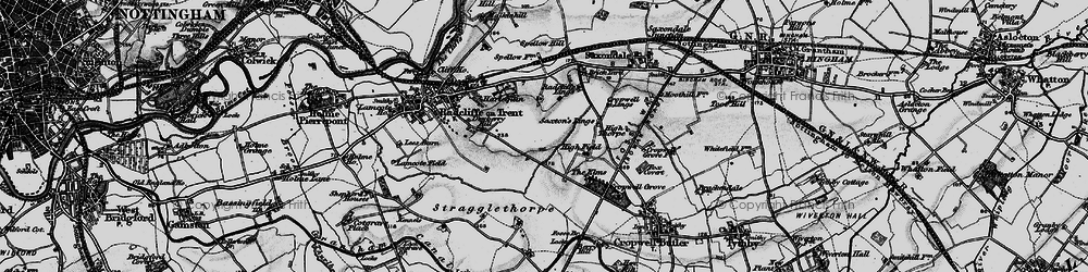Old map of Upper Saxondale in 1899