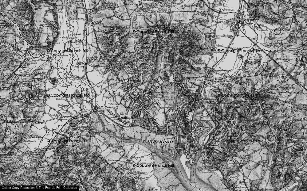 Old Map of Upper Shirley, 1895 in 1895