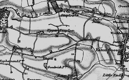 Old map of Upper Staploe in 1898