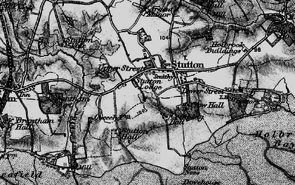 Old map of Stutton Hall in 1896