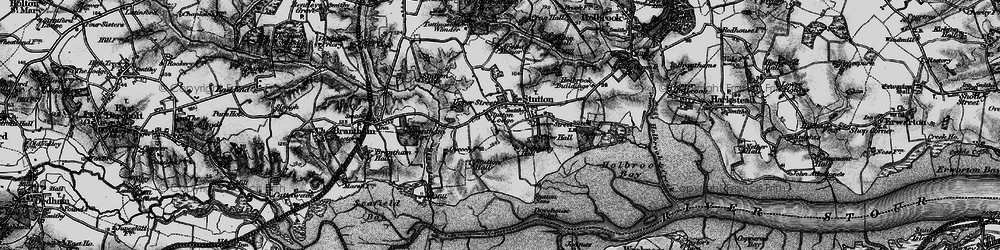 Old map of Stutton Hall in 1896