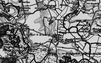 Old map of Bure Marshes in 1898