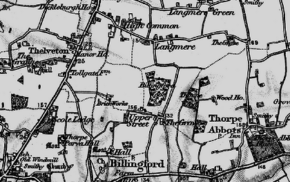 Old map of Langmere in 1898