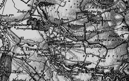 Old map of Upper Threapwood in 1897