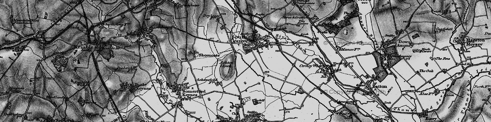 Old map of Cotswold Water Park in 1896