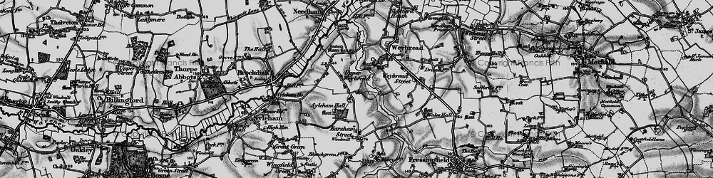 Old map of Upper Weybread in 1898