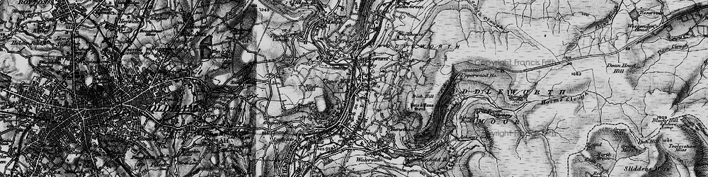 Old map of Uppermill in 1896