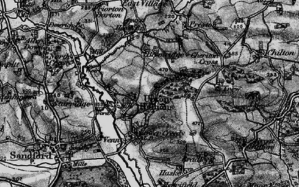 Old map of Upton Hellions in 1898