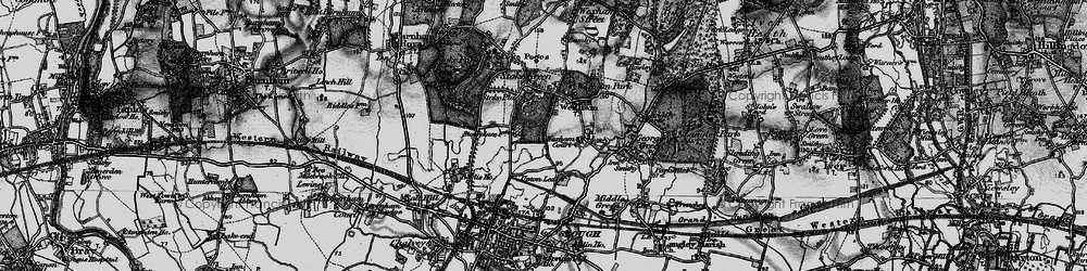 Old map of Upton Lea in 1896