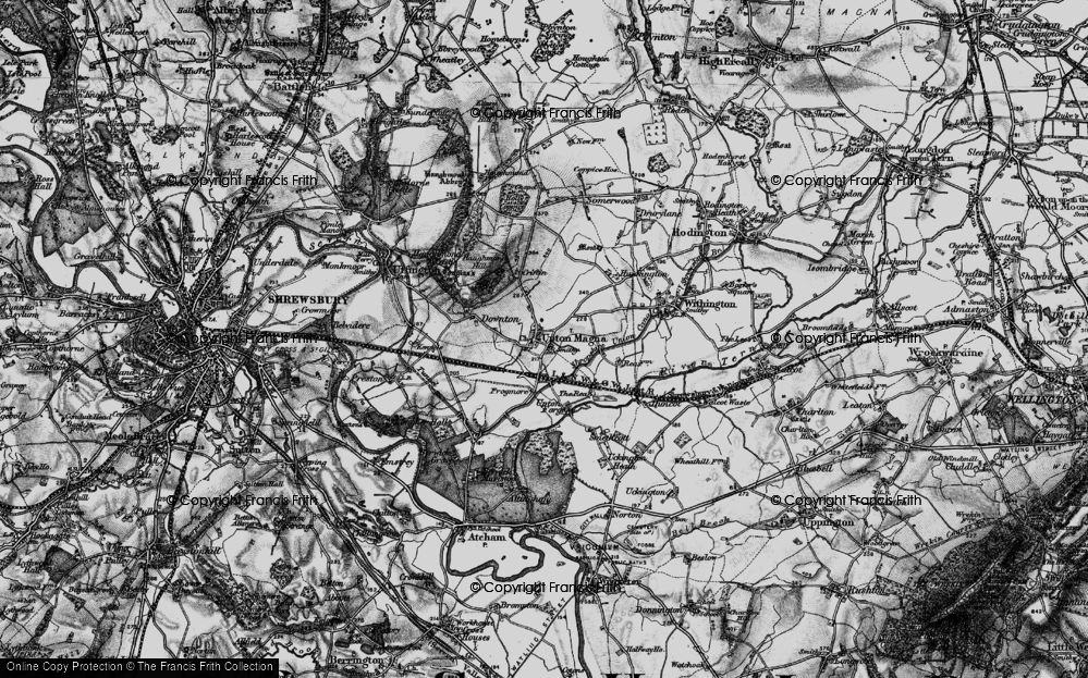 Old Map of Upton Magna, 1899 in 1899