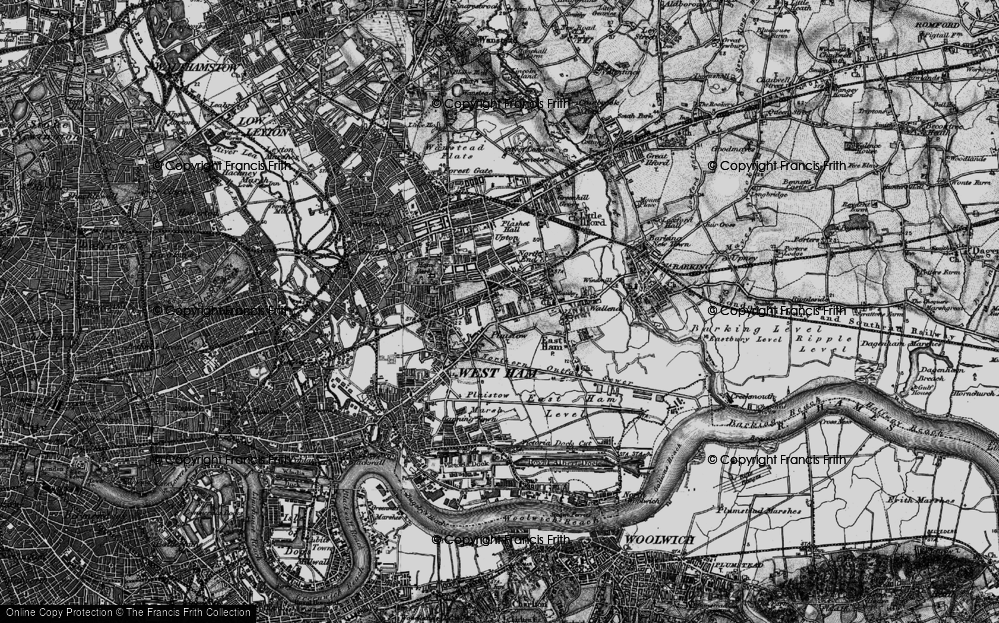 Old Map of Upton Park, 1896 in 1896