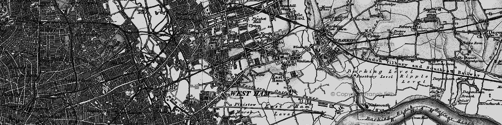 Old map of Upton Park in 1896