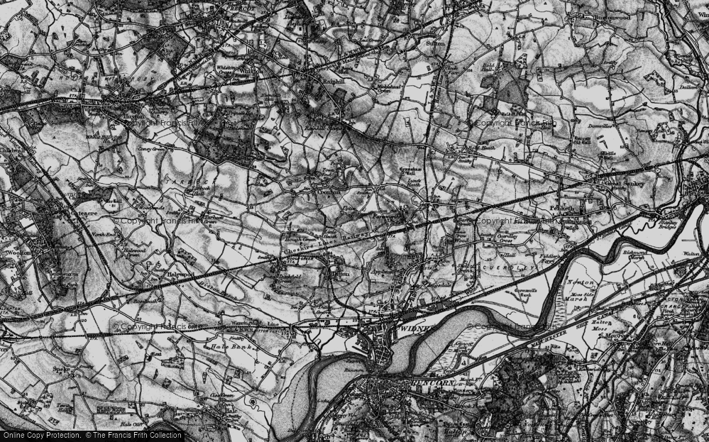Old Map of Upton Rocks, 1896 in 1896
