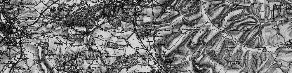 Old map of Upton Scudamore in 1898