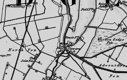 Old map of Upware in 1898