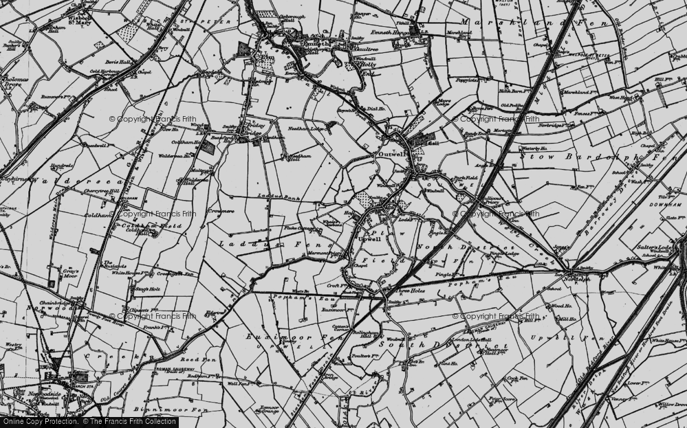 Old Map of Upwell, 1898 in 1898