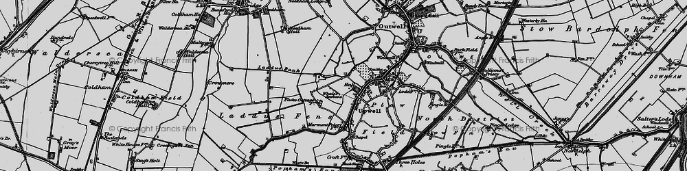 Old map of Upwell in 1898