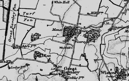 Old map of Upwood in 1898
