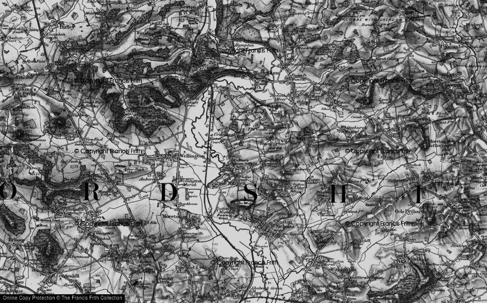 Old Map of Urdimarsh, 1898 in 1898