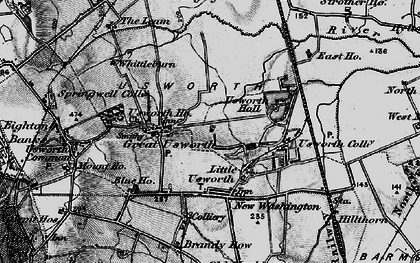 Old map of Usworth in 1898