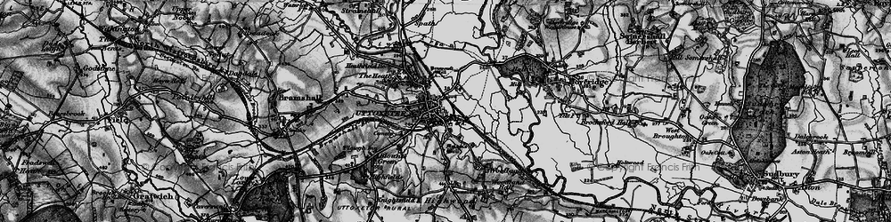 Old map of Uttoxeter in 1897