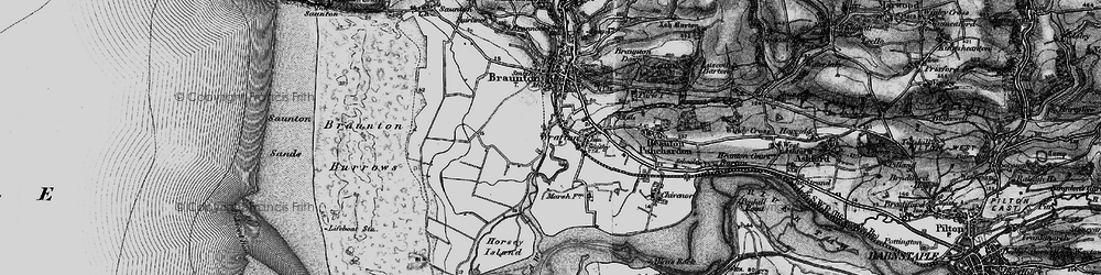 Old map of Braunton Marsh in 1897