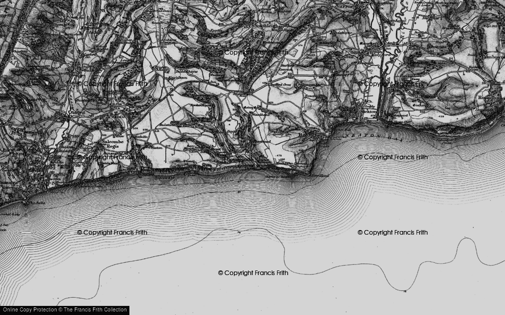 Old Map of Historic Map covering Branscombe Mouth in 1897