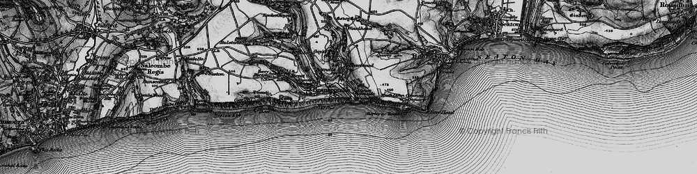 Old map of Branscombe Mouth in 1897