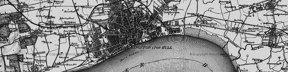 Old map of Hull Roads in 1895