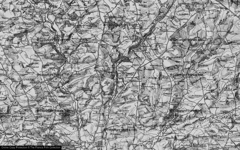 Old Map of Virginstow, 1895 in 1895