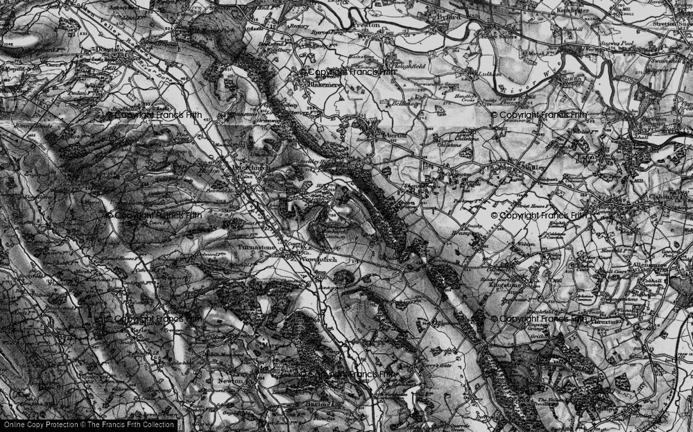 Old Map of Historic Map covering Barrett's Hill Wood in 1898