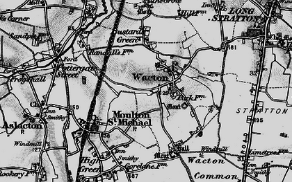 Old map of Wacton in 1898