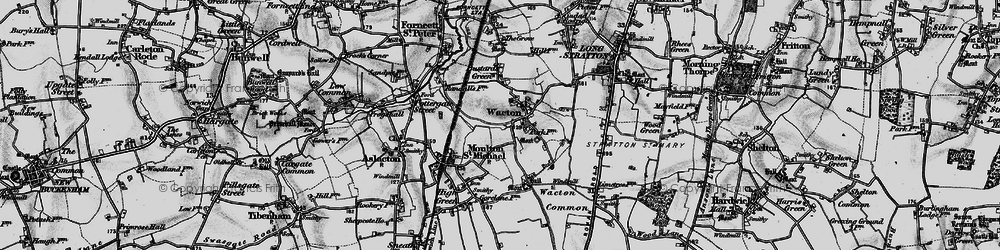 Old map of Wacton in 1898