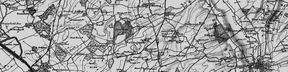 Old map of Waddingworth in 1899