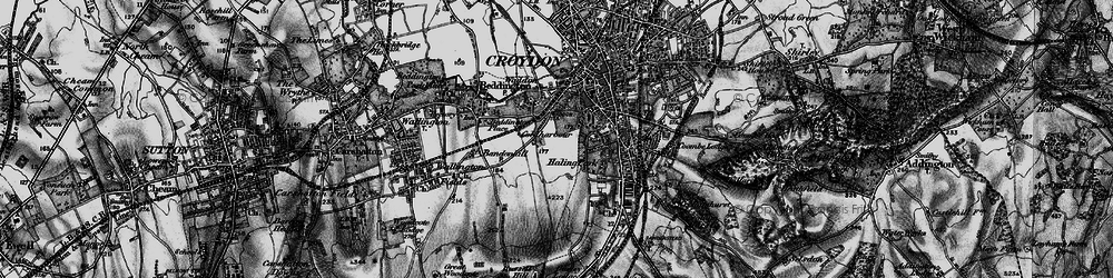 Old map of Waddon in 1895