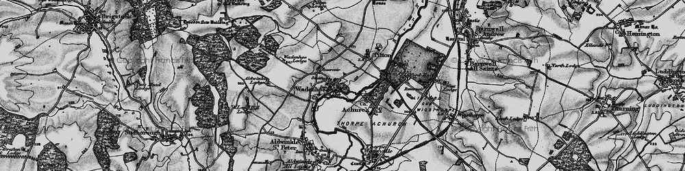 Old map of Wadenhoe in 1898