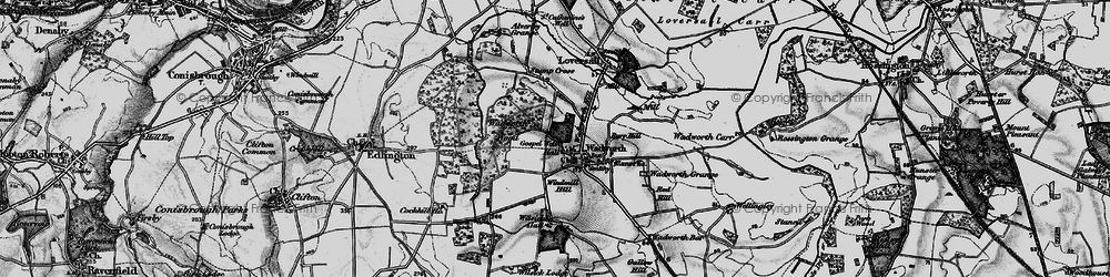 Old map of Burr Hill in 1895