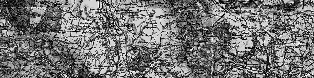 Old map of Wern Ddu in 1897
