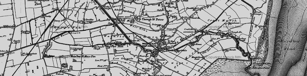 Old map of Wainfleet All Saints in 1898