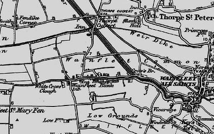 Old map of Wainfleet Bank in 1899