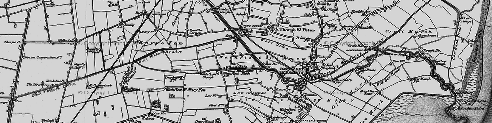 Old map of Wainfleet Bank in 1899