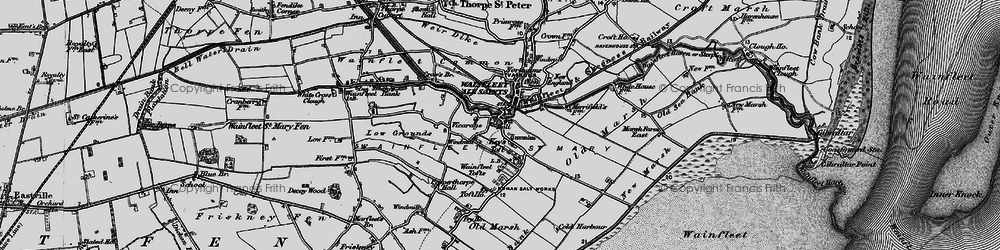 Old map of Wainfleet St Mary in 1898