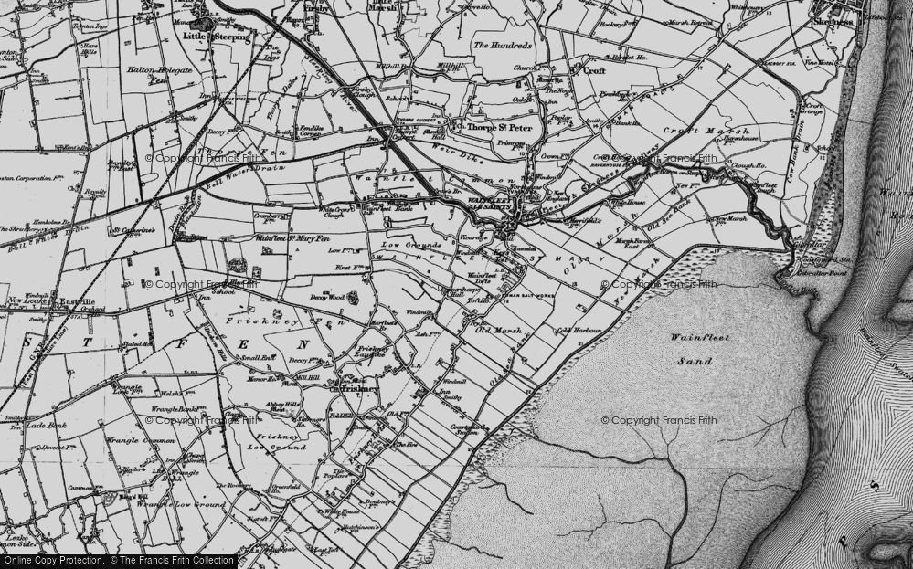 Old Map of Wainfleet Tofts, 1899 in 1899